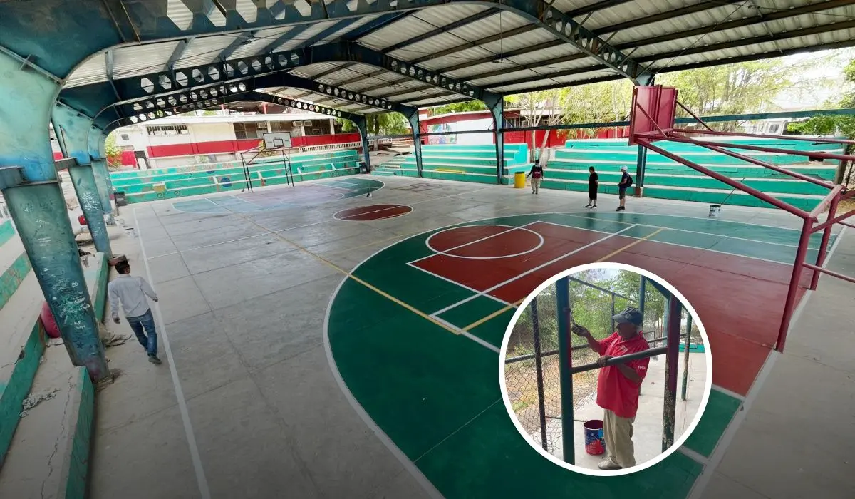 La rehabilitación forma parte de una jornada de mantenimiento integral que el IMDEC ha puesto en marcha en distintas áreas deportivas de Culiacán. Foto: IMDEC