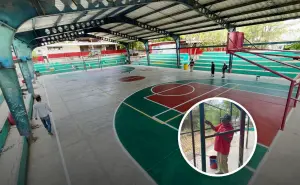 IMDEC renueva cancha de usos múltiples para estudiantes en Culiacán