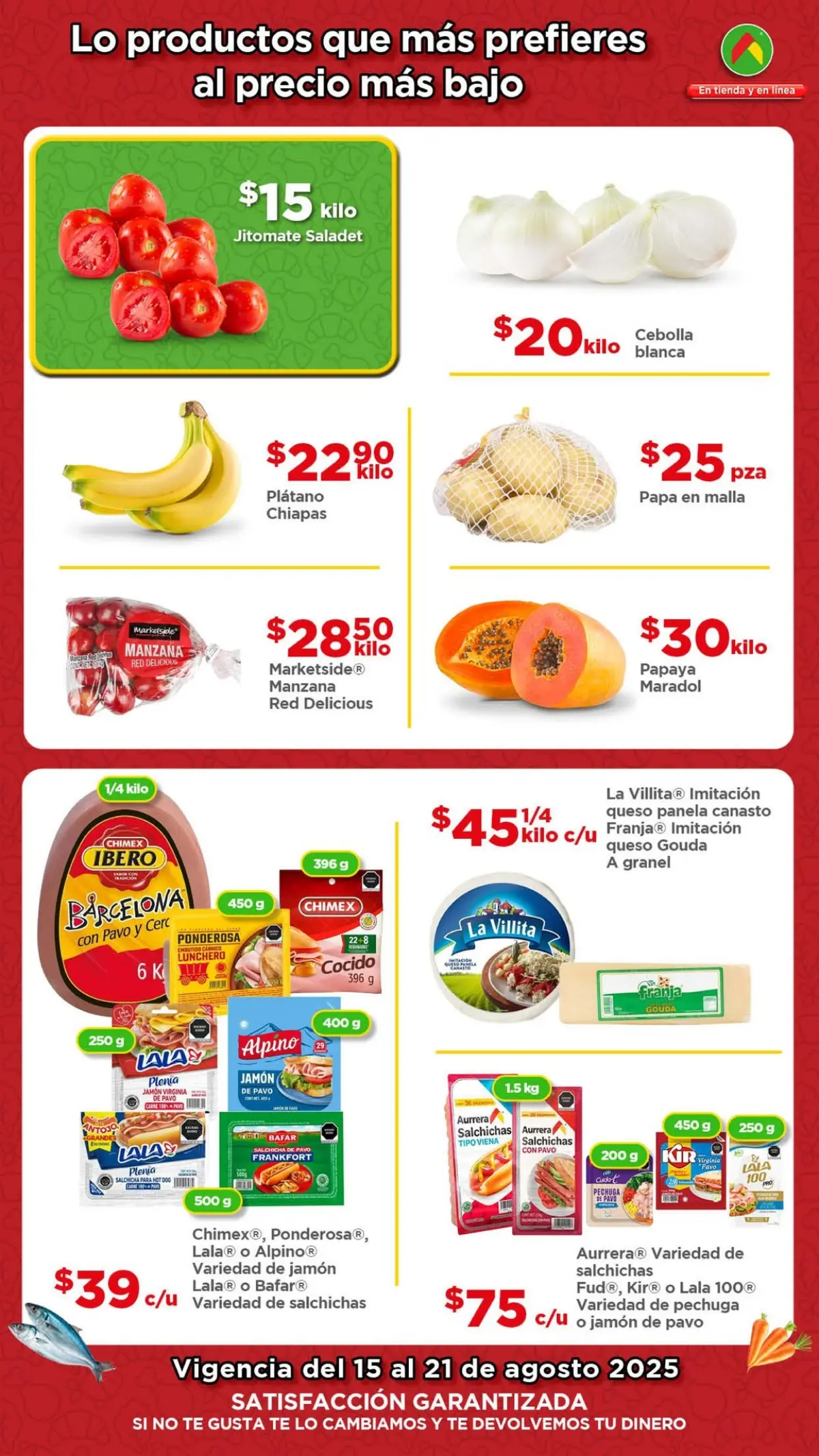 Aprovecha las ofertas en frutas y verduras del Tianguis de Mamá Lucha. Imagen: Bodega Aurrera