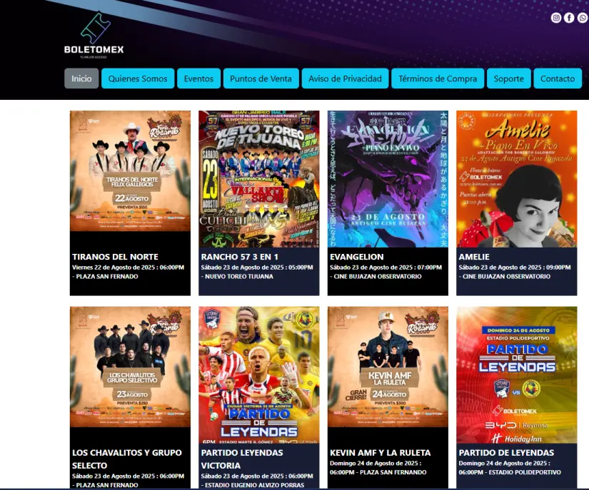 Para adquirir tus boletos tendrás que ingresar a la página web de Boletomex. Foto: Cortesía.