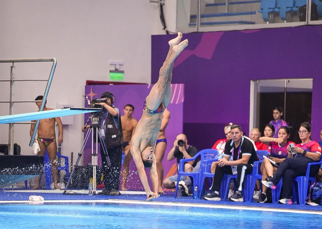 México hizo el 1-2 en la prueba de trampolín de 3 metros. Foto: CONADE