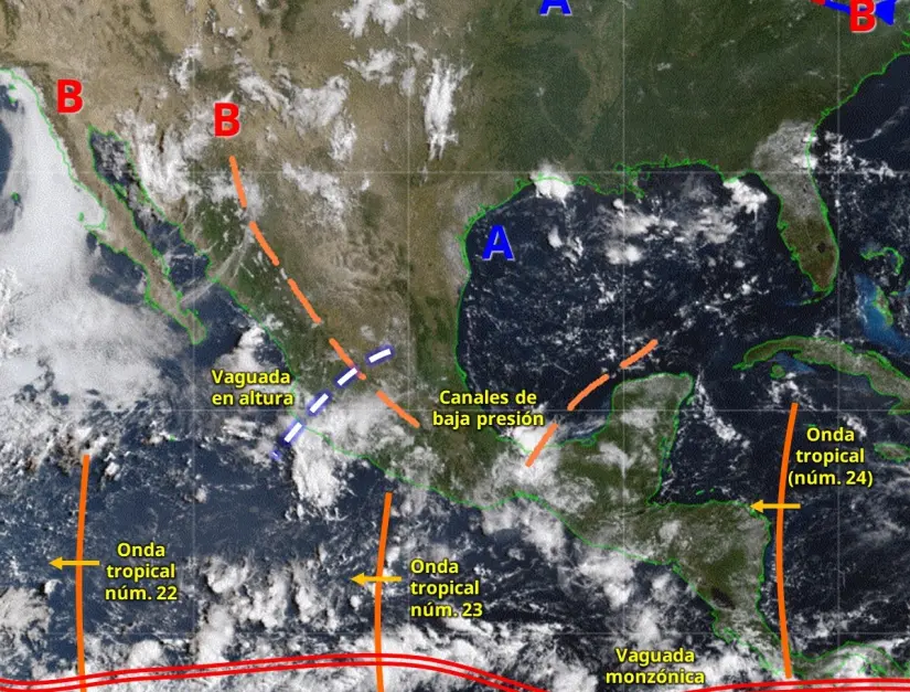 ¿En qué estados lloverá esta semana? Clima del 18 al 22 de agosto Continúa la temporada de lluvias en México esta semana. Imagen: Conagua