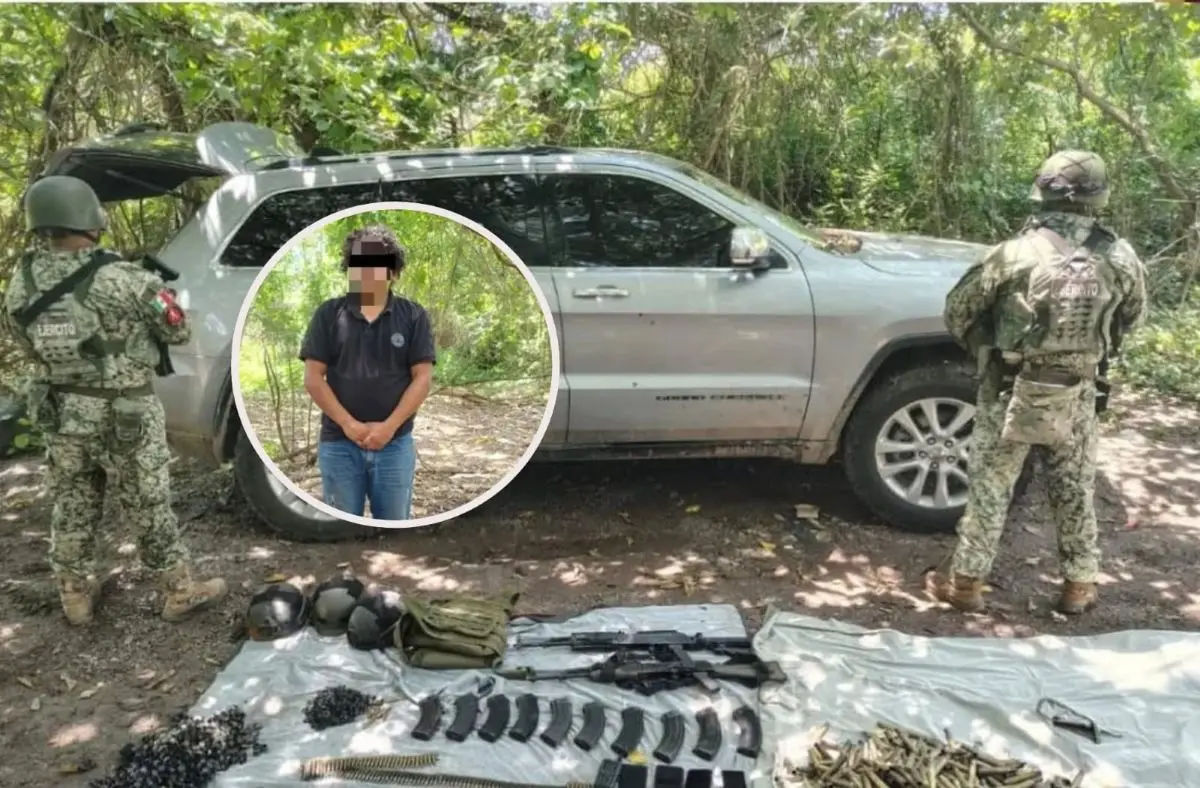 Un hombre es detenido en Elota. Foto: Cortesía