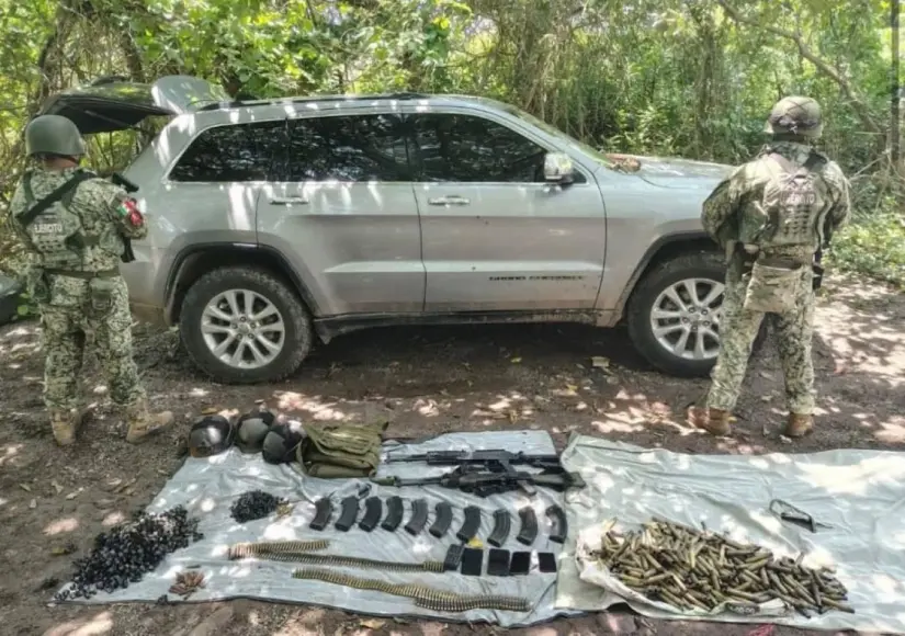 Decomiso de armamento en Elota y equipo táctico. Foto: Cortesía