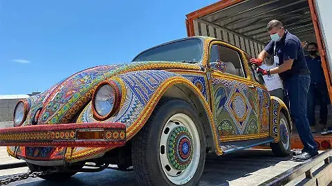 El Vochol llegando a las instalciones del Museo de Artes de La Paz en Baja California Sur en 2021. Foto: Cortesía.