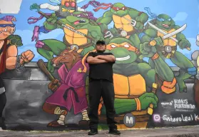 El mural de las Tortugas Ninja en el centro de Culiacán que se hizo viral; un homenaje de Gustavo Leal a la infancia