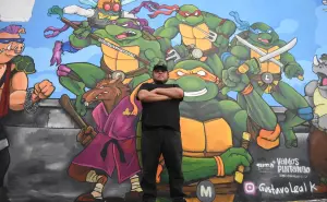 El mural de las Tortugas Ninja en el centro de Culiacán que se hizo viral; un homenaje de Gustavo Leal a la infancia