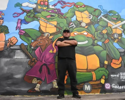 El mural de las Tortugas Ninjas en el centro de Culiacán que se hizo viral; un homenaje de Gustavo Leal a la infancia