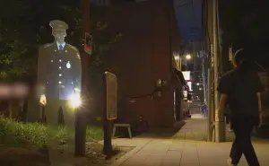 ¡El futuro es hoy! Un holograma de policía vigila un parque en Corea del Sur y se reducen delitos