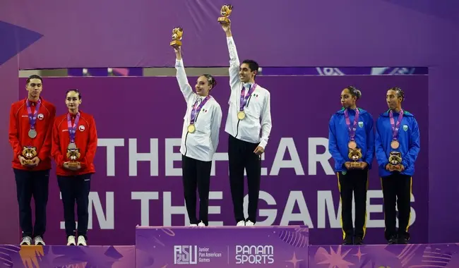 México domina la natación artística en Asunción 2025 Diego Villalobos y Nayeli Mondragón ganaron el primer lugar. Foto: CONADE