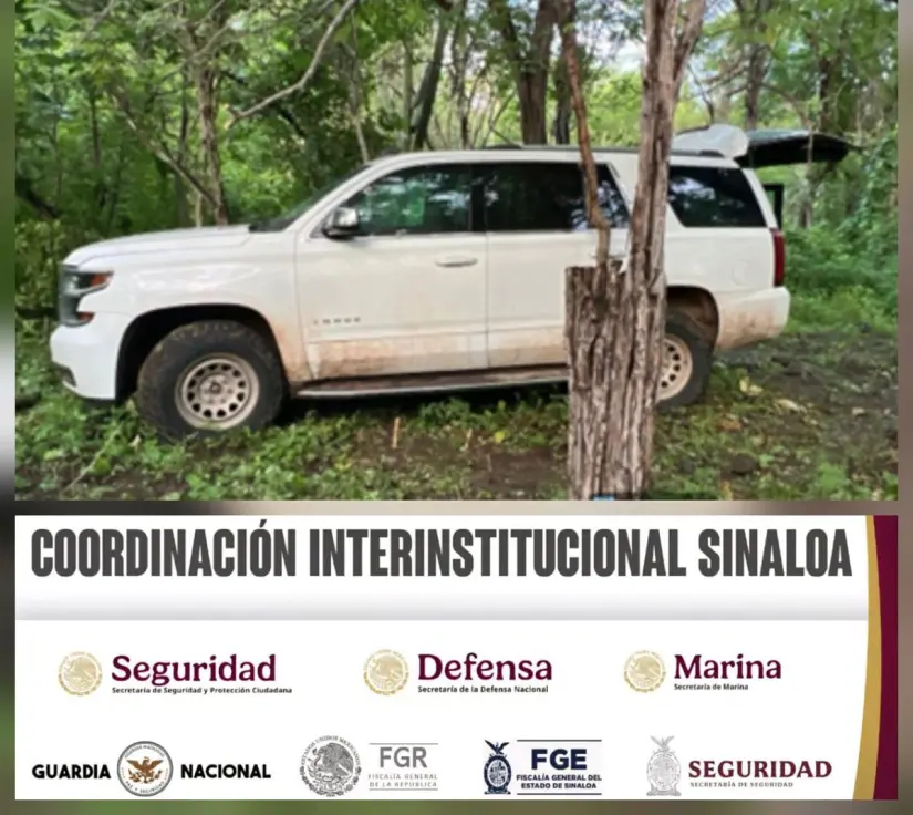 Vehículo decomisado en San Ignacio, Sinaloa.