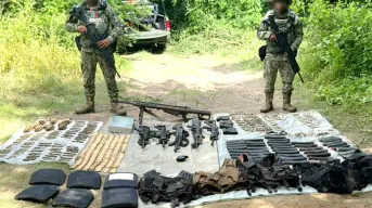 Decomiso de armas en Elota: aseguran fusil Barret, armas largas y municiones