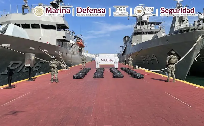 Continúan los operativos de seguridad en las costas de México Los detenidos fueron puestos a disposición del Ministerio Público. Foto: Marina