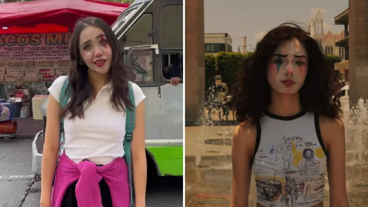 Jóvenes se maquillan como payasos para seguir el trend. Foto: TikTok