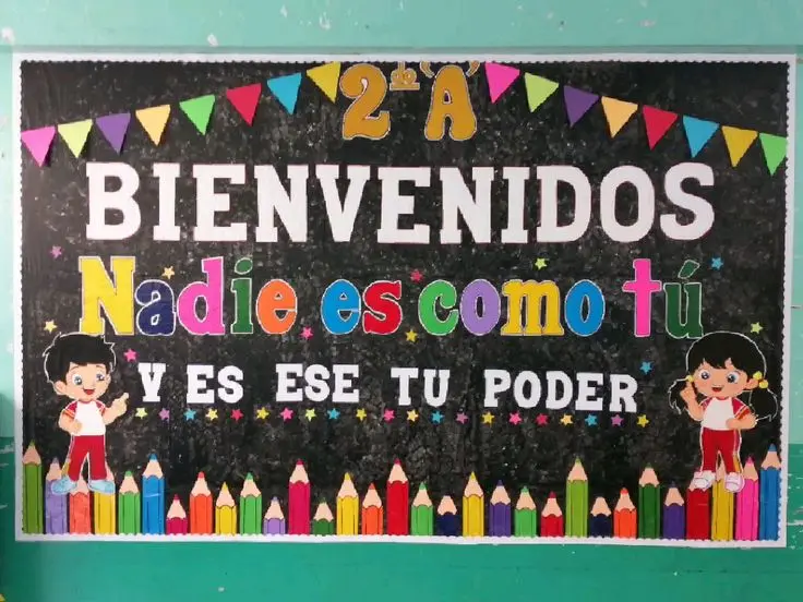 Diseño de periódico mural para el nuevo ciclo escolar. Foto: Pinterest Diseño de periódico mural para el nuevo ciclo escolar. Foto: Pinterest.