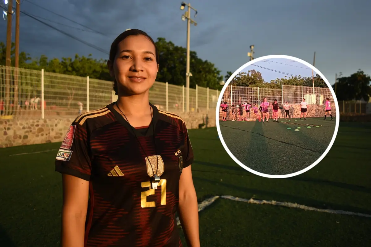 Mónica Julieta Pérez Aguilar, de 28 años, ha sido una pieza clave en la escuela de futbol Meny’s para la formación femenil. Cada semana comparte su experiencia en este deporte. | Imágenes de Lino Ceballos