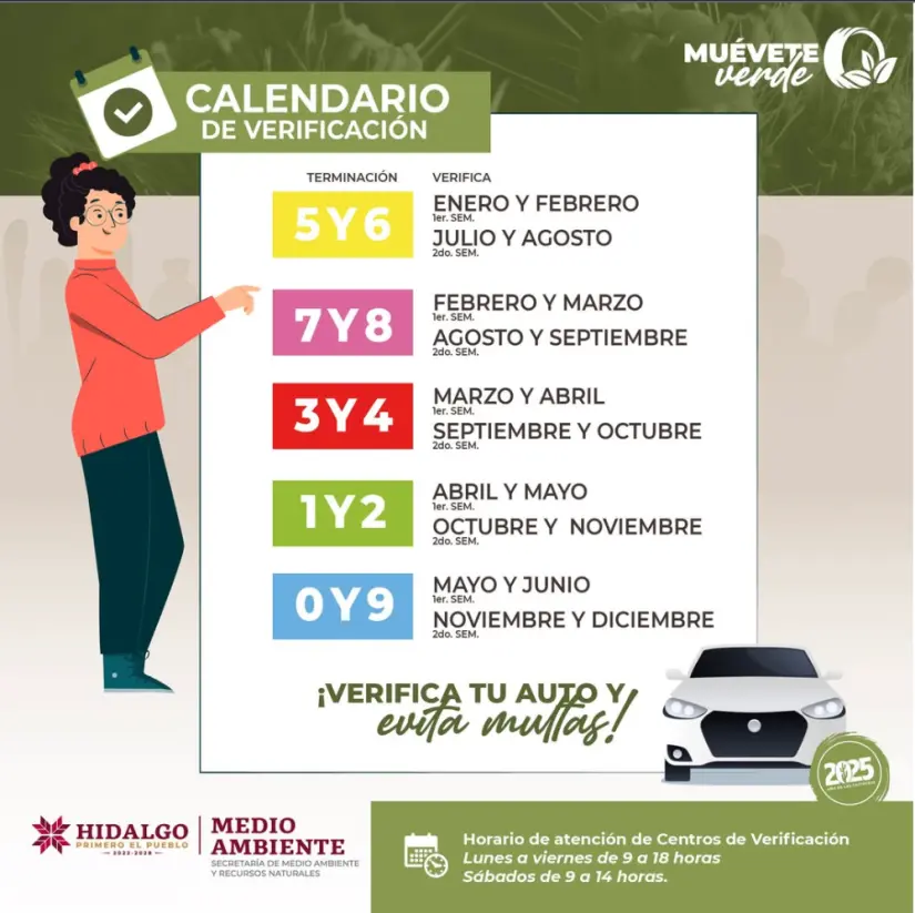 Verificación vehicular, calendario. Foto: cortesía Verificación vehicular, calendario. Foto: cortesía.
