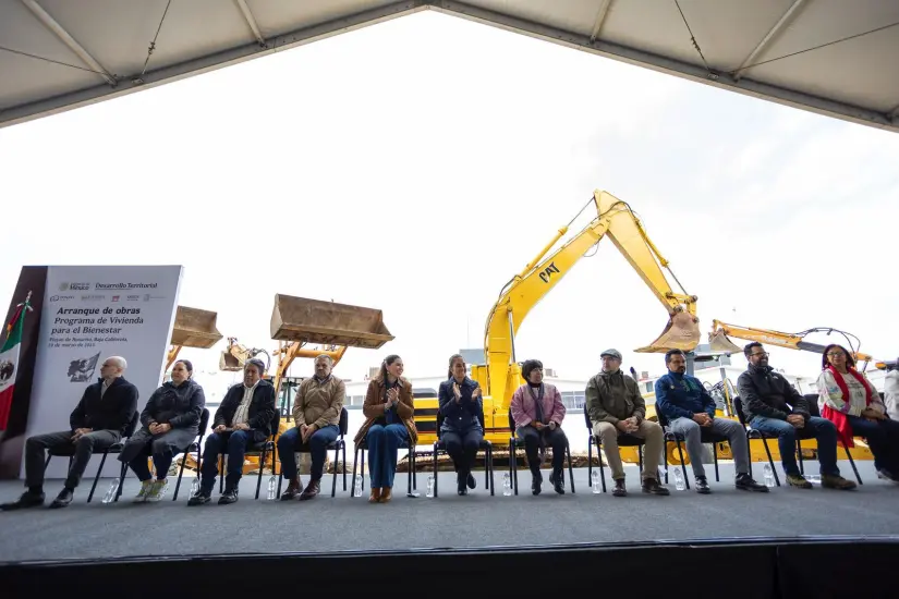 Cuando se dio arranque a la construcción de Viviendas del Bienestar en Baja California. Foto: Cortesía