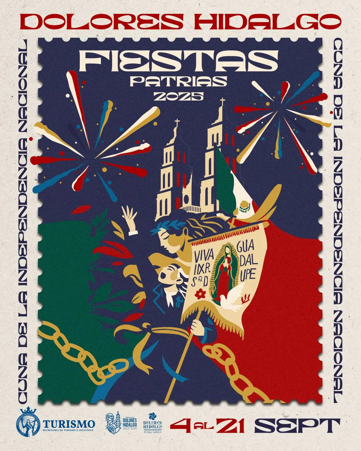 Fiestas Patrias 2025 en Dolores Hidalgo Habrán eventos para todos. Foto: Poster oficial