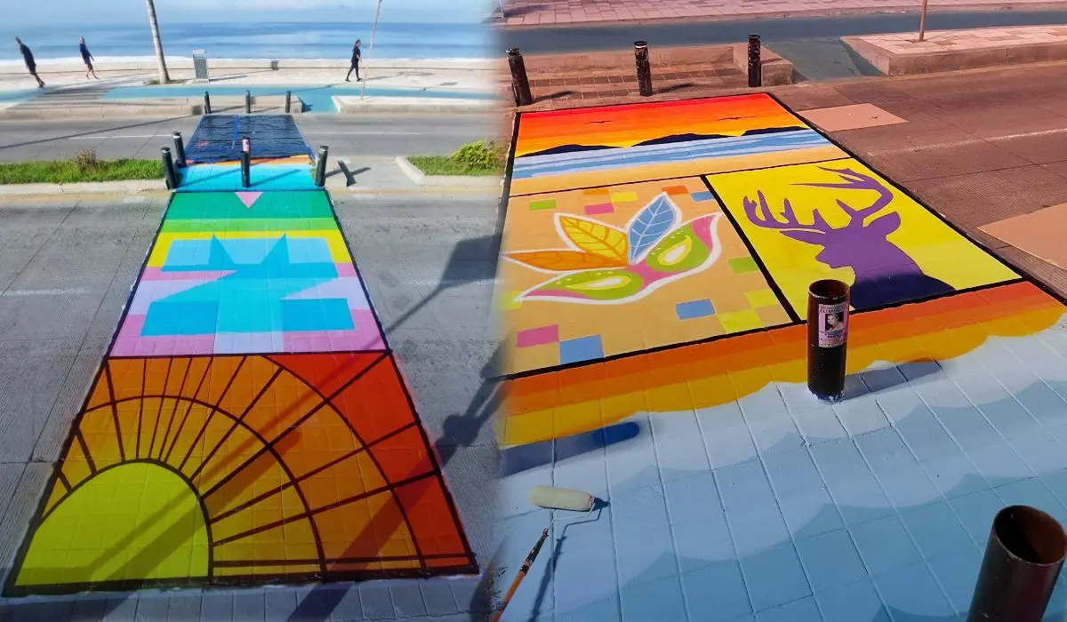 El arte urbano en pasos peatonales de la Avenida del Mar