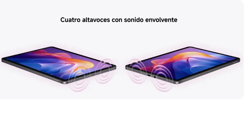 Tablet Xiaomi Redmi Pad 2 con 4 altavoces estéreos. Foto: Cortesía Tablet Xiaomi Redmi Pad 2 con 4 altavoces estéreos. Foto: Cortesía