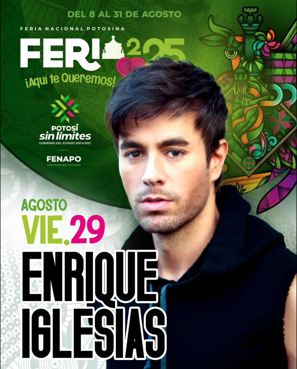 Enrique Iglesias promete una noche romántica en esta recta final de la feria FENAPO 2025. Foto: cortesía Enrique Iglesias promete una noche romántica en esta recta final de la feria FENAPO 2025. Foto: cortesía.