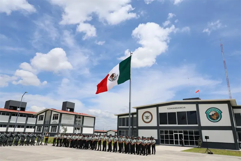 Guardia Nacional en sus nuevas instalaciones en Salamanca. Foto: Cortesía