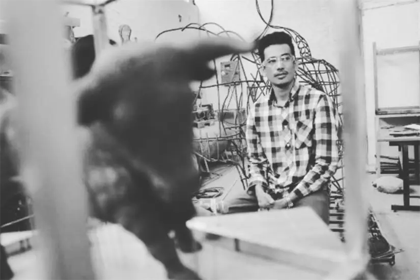 imagen recuadro Demetrio Estrella, originario de Guasave, pero radicado en Culiacán desde 2010, es el autor de esta obra que da identidad al fraccionamiento San Fermín.