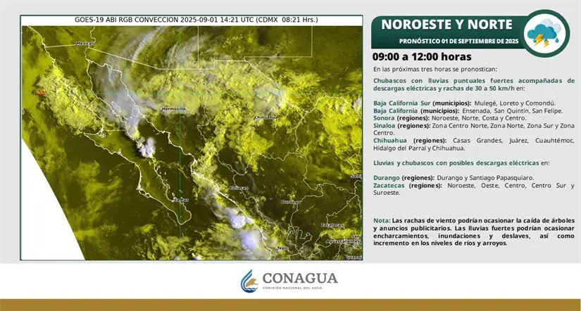 Clima de 10 días para Victoria de Durango Aquí los detalles del clima. Foto: Conagua