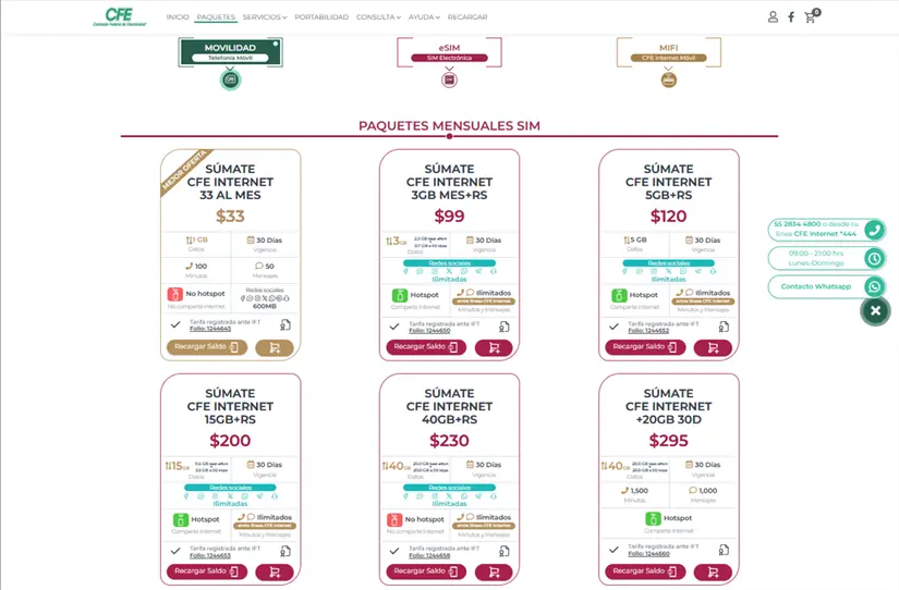Consulta los planes mensuales que CFE Internet ofrece. Foto: Cortesía.
