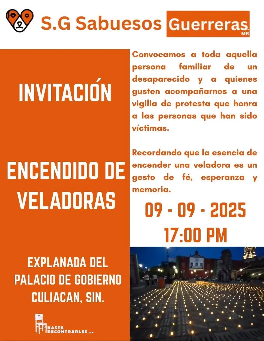 Sabuesos Guerreras también invita a sumarse a la manifestación Invitación oficial. Foto: Sabuesos Guerreras