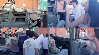 Solidaridad en Culiacán: jóvenes apoyan con agua y café a elementos del Ejército
