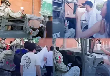 Solidaridad en Culiacán: jóvenes apoyan con agua y café a elementos del Ejército