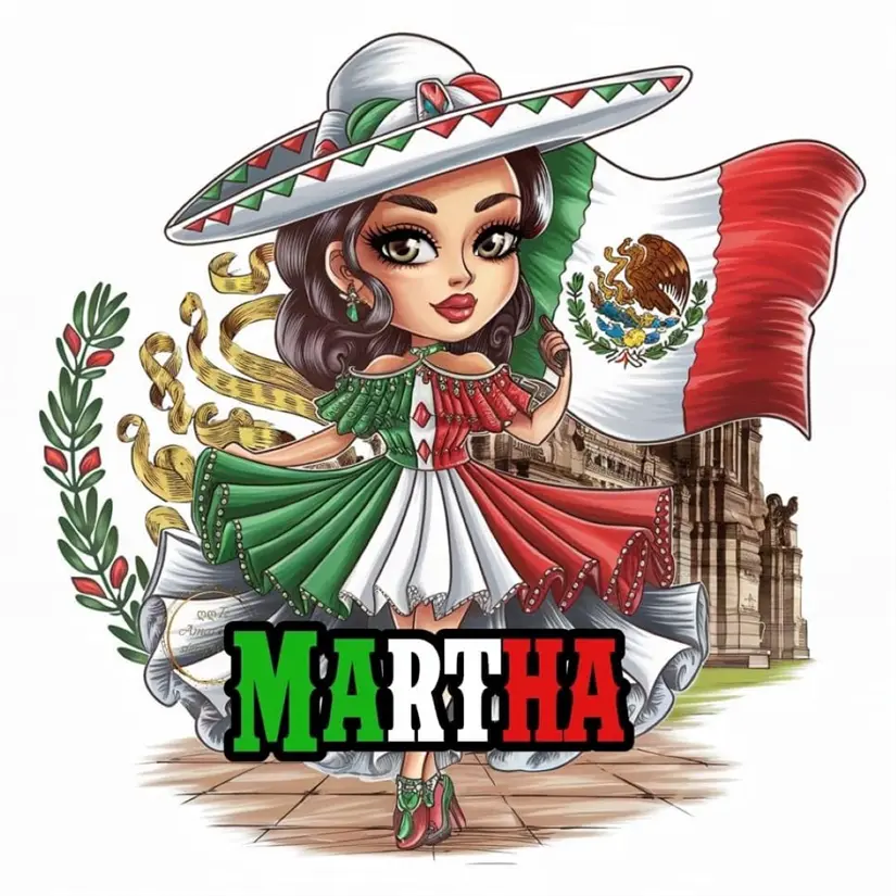 Martha con temática mexicana para WhatsApp Martha con temática mexicana para WhatsApp. Foto: Nombres