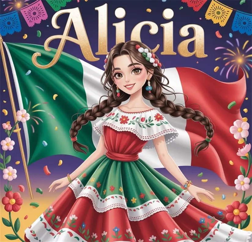 Nombres de mujer con diseño mexicano por la independencia Nombres de mujer con diseño mexicano por la independencia. Foto: Mi nombre personalizado