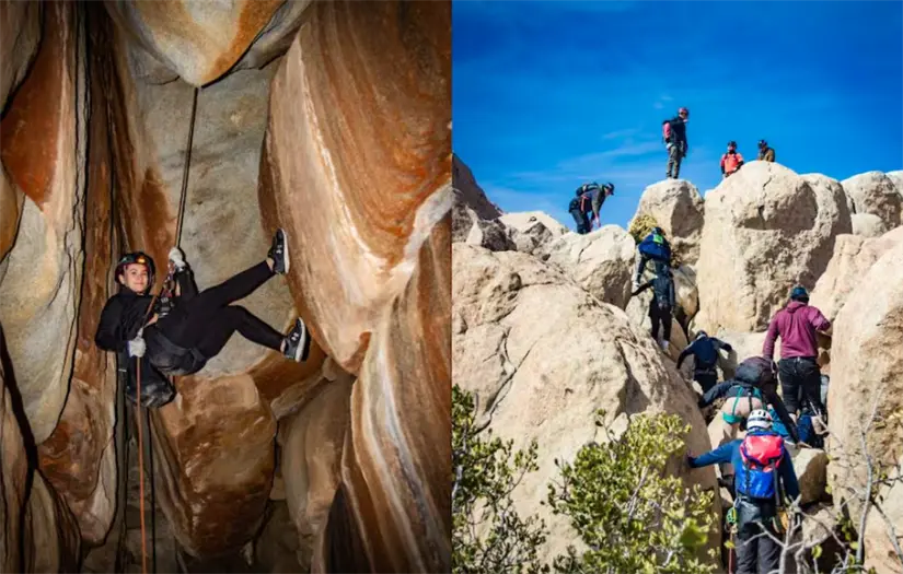Rappel en La Rumorosa, Baja California. Foto: Facebook De Aventura Rappel en La Rumorosa, Baja California. Foto: Facebook De Aventura.