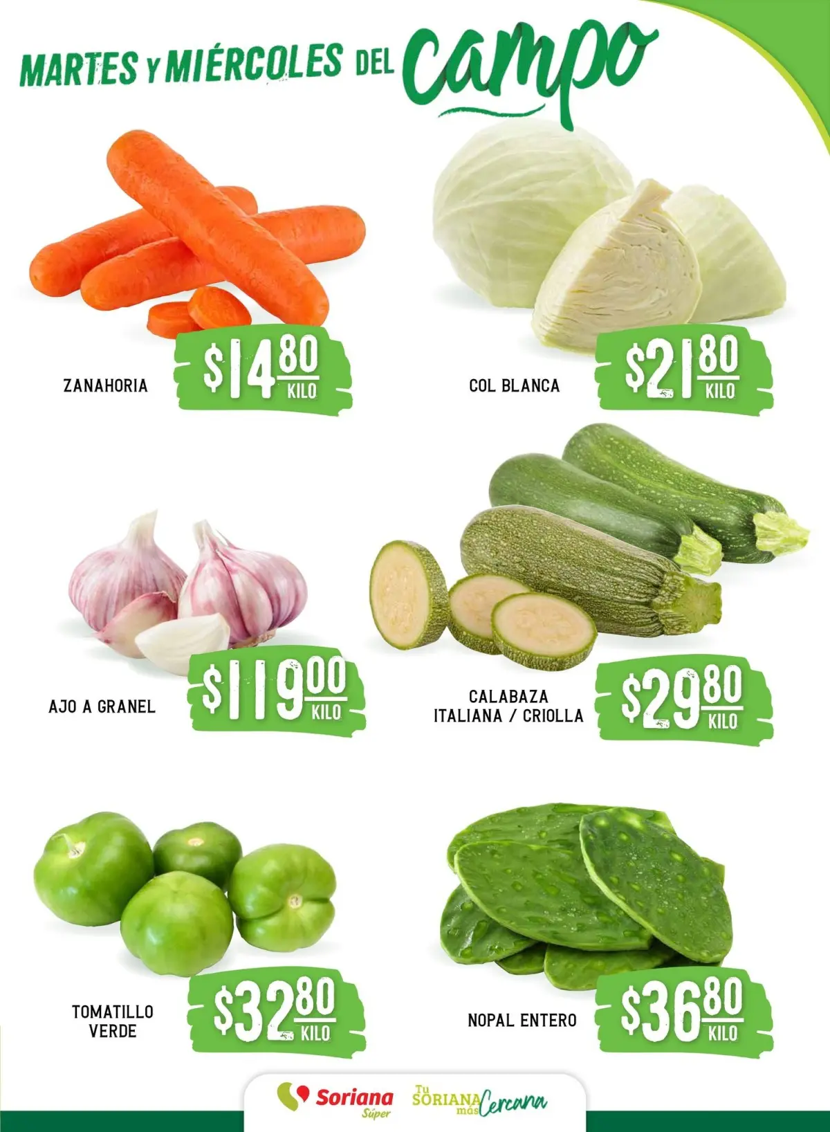 Martes y Miércoles del Campo en Soriana: ofertas en frutas y verduras el 2 y 3 de septiembre Aprovecha las ofertas en frutas y verduras del Martes y Miércoles del Campo. Imagen: Soriana