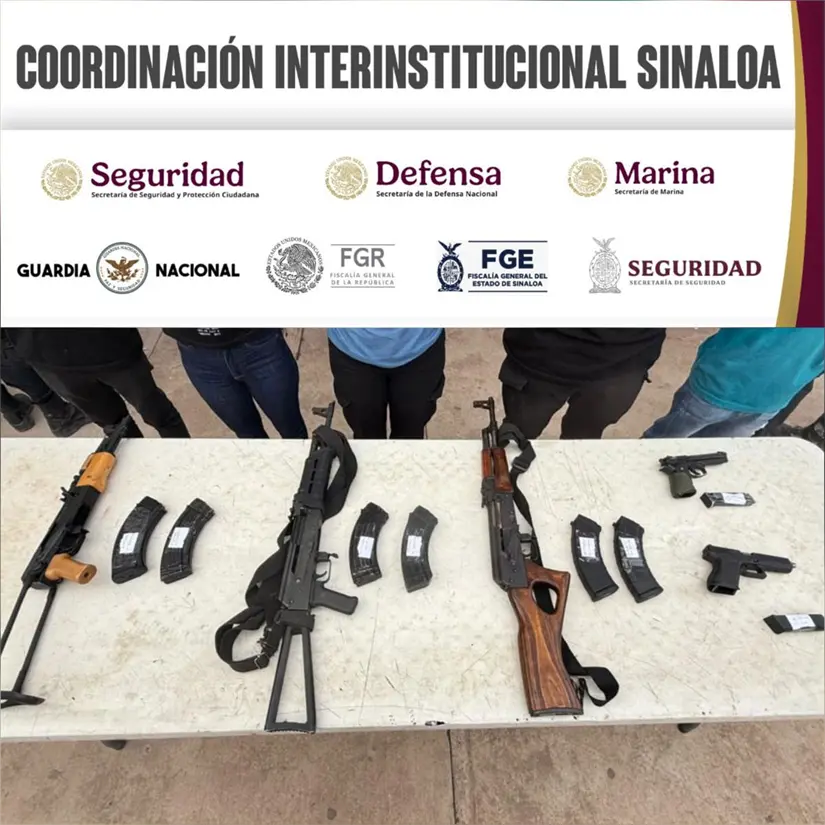 Armas aseguradas en Culiacán. Armas aseguradas en Culiacán.