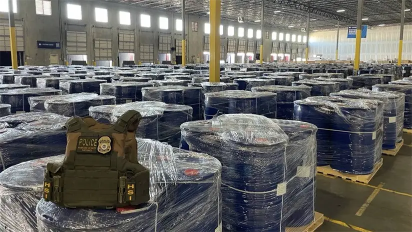 Estados Unidos asegura más de 3 toneladas de precursores químicos para fabricar metanfetamina Se trata del mayor decomiso en su tipo en la historia de EE.UU. Foto: Cortesía