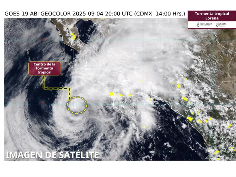 Tormenta tropical Lorena ocasionará lluvias fuertes a puntuales torrenciales en el noroeste de México. Tormenta tropical Lorena ocasionará lluvias fuertes a puntuales torrenciales en el noroeste de México.
