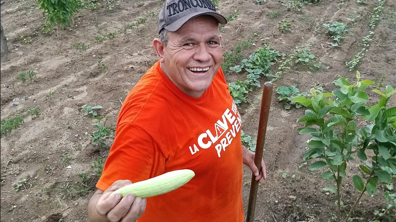 Con gran actitud, don Rosendo acude diariamente a su huerto para cuidar de él y sus plantas.