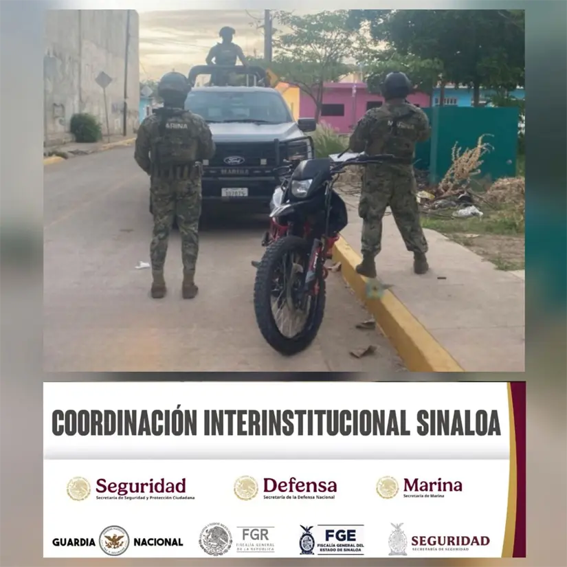 Marina y Ejército recuperan motos con reporte de robo en Mazatlán