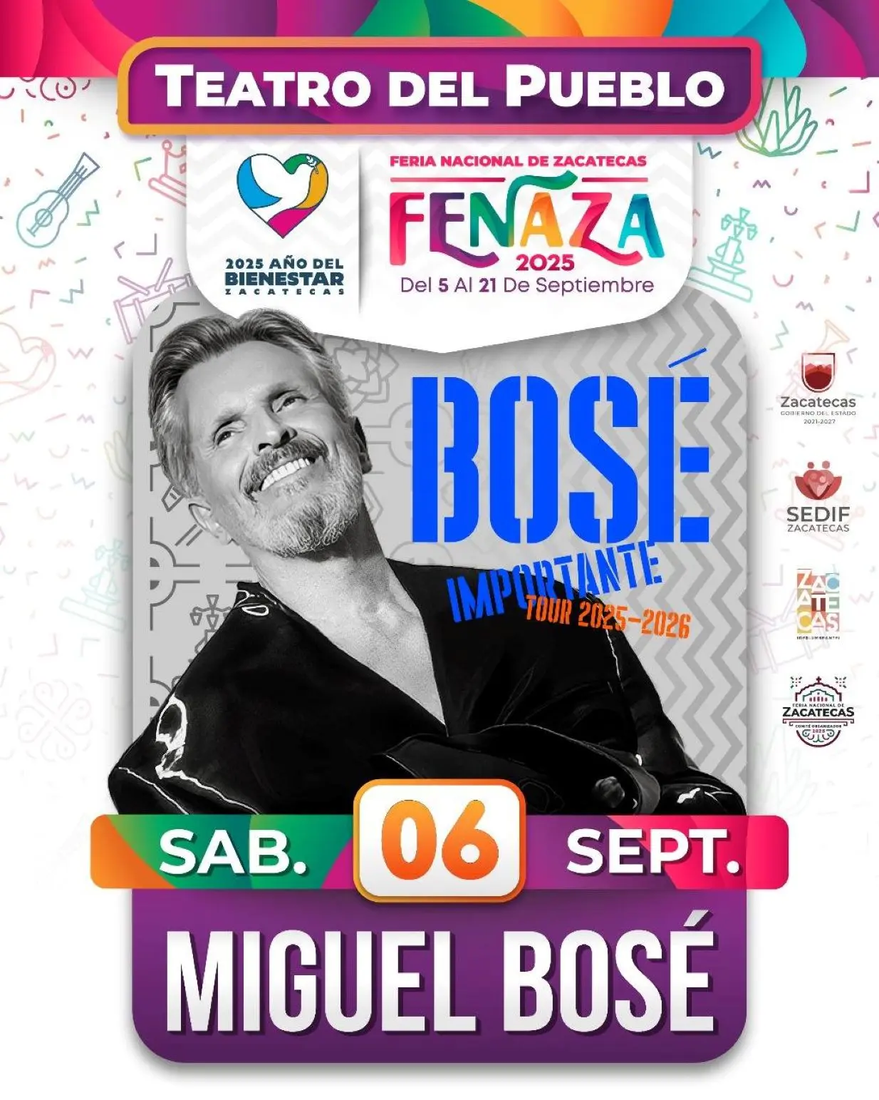 Miguel Bosé en la Fenaza. Foto: Cortesía Miguel Bosé en la Fenaza. Foto: Cortesía