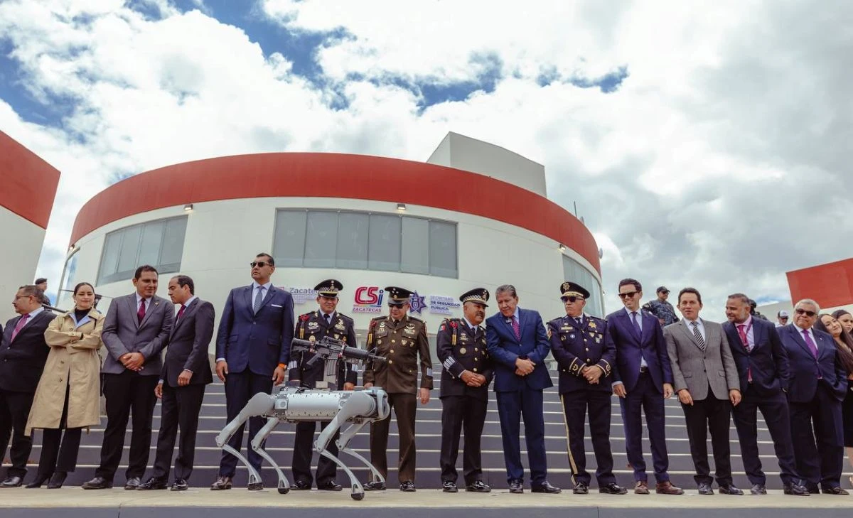 Perros robots armados con los que reforzarán la seguridad en Zacateca. Foto: Cortesía