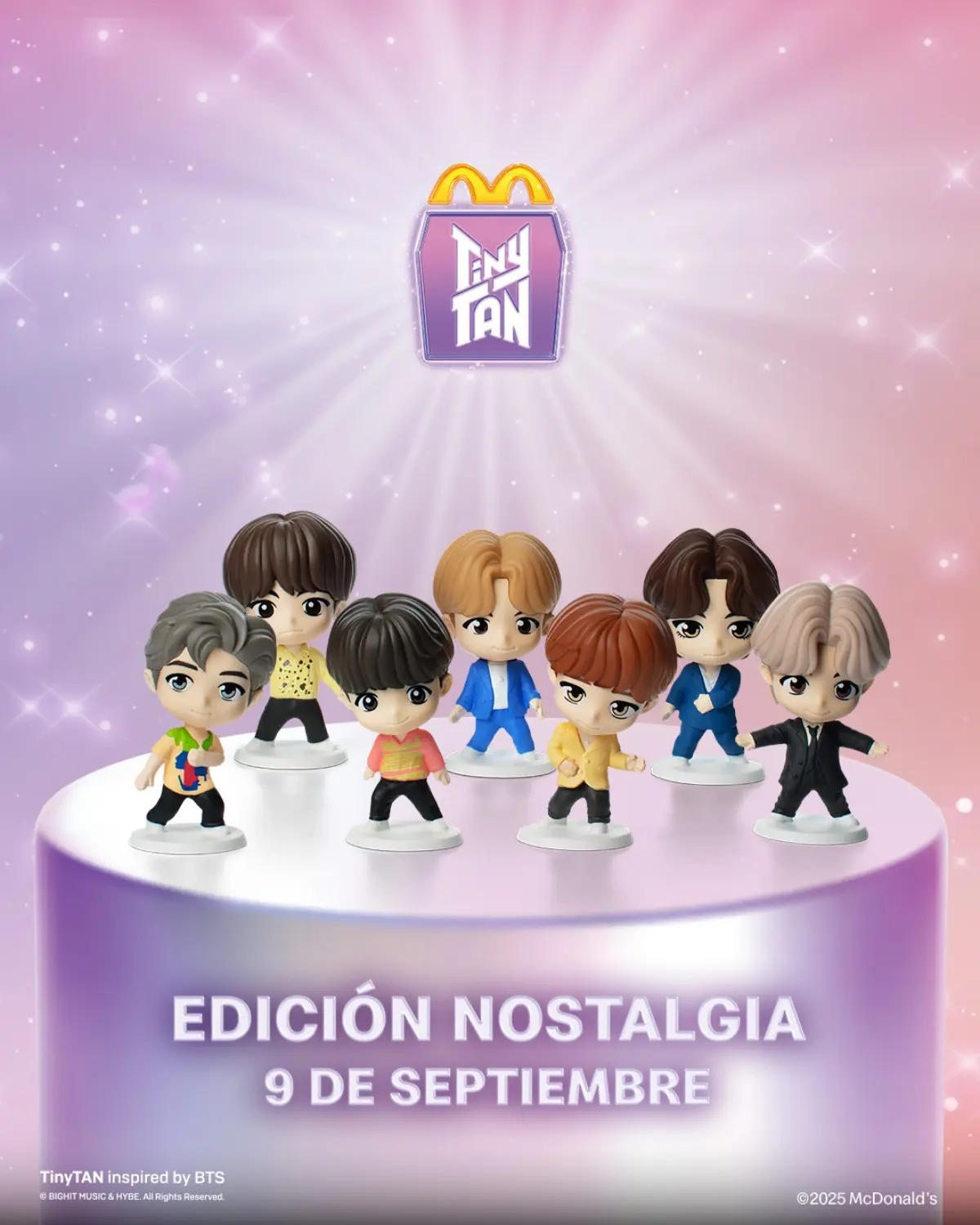 McDonald's: ¿Cuánto costará la Cajita Feliz de BTS con TinyTAN? La Cajita Feliz de BTS cuenta con figuras de todos los integrantes de la banda. Imagen: McDonald's México
