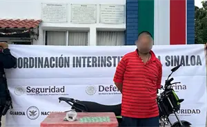 Detienen a hombre con droga y moto robada durante operativo en Culiacancito