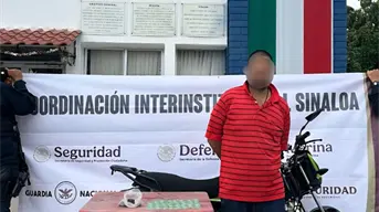 Detienen a hombre con droga y moto robada durante operativo en Culiacancito