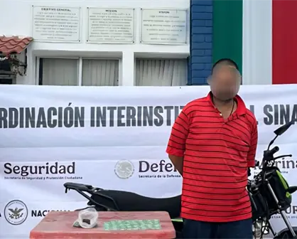 Detienen a hombre con droga y moto robada durante operativo en Culiacancito