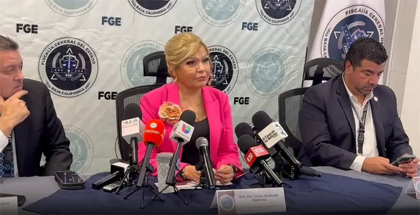 La fiscal María Elena Andrade Ramírez anunció la detención. Foto: Captura de pantalla