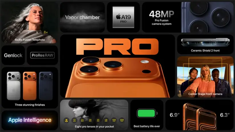 iPhone 17 Pro y 17 Pro Max características Conoce todo sobre los modelos. Foto: Captura de pantalla